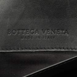Bottega Veneta Black Intrecciato Leather Double Zip Wristlet Pouch