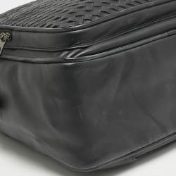 Bottega Veneta Black Intrecciato Leather Carry On Briefcase