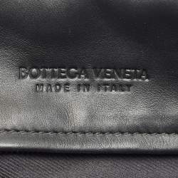 Bottega Veneta Black Intrecciato Leather Messenger Bag