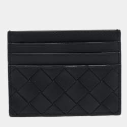 Bottega Veneta Black Intrecciato Leather Card Holder