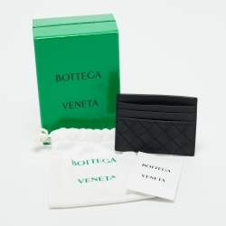 Bottega Veneta Black Intrecciato Leather Card Holder