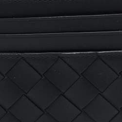 Bottega Veneta Black Intrecciato Leather Card Holder
