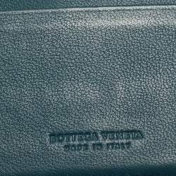 Bottega Veneta Blue/Red Intrecciato Leather Bifold Wallet