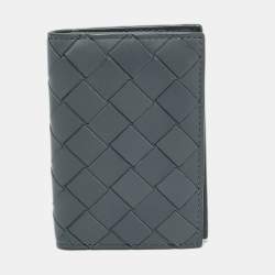 Bottega Veneta Grey Intrecciato Leather Card Holder