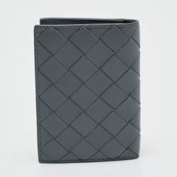 Bottega Veneta Grey Intrecciato Leather Card Holder