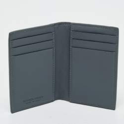 Bottega Veneta Grey Intrecciato Leather Card Holder