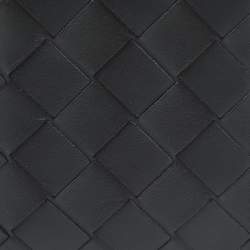 Pre Owned Bottega Veneta Black Intrecciato Leather Bifold Card Holder