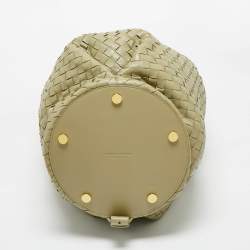 Pre Owned Bottega Veneta Green Intrecciato Leather Large Hop Bag