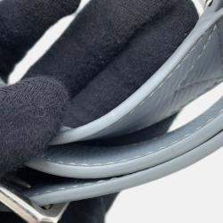 Pre Owned Bottega Veneta Intrecciato 2Way Business Bag Gray Leather