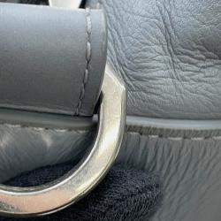 Pre Owned Bottega Veneta Intrecciato 2Way Business Bag Gray Leather