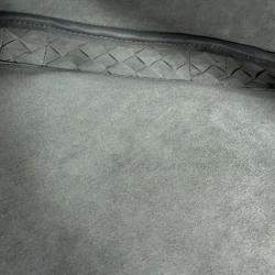 Pre Owned Bottega Veneta Intrecciato 2Way Business Bag Gray Leather