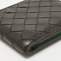 Pre Owned Bottega Veneta Brown Intrecciato Leather Bifold Wallet