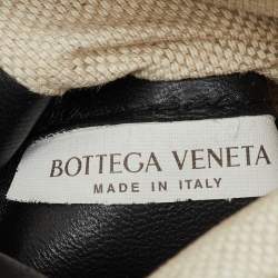 Pre Owned Bottega Veneta Beige/Black Canvas and Leather Quadronno Bag