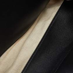 Pre Owned Bottega Veneta Beige/Black Canvas and Leather Quadronno Bag