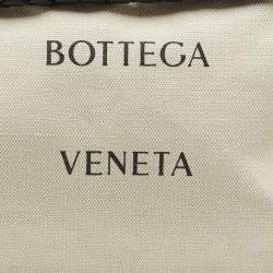 Pre Owned Bottega Veneta Beige/Black Canvas and Leather Quadronno Bag