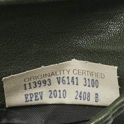 Pre Owned Bottega Veneta Dark Green Intrecciato Leather Bifold Wallet