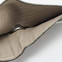 Pre Owned Bottega Veneta Olive Green Intrecciato Leather Bifold Wallet