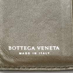 Pre Owned Bottega Veneta Olive Green Intrecciato Leather Bifold Wallet