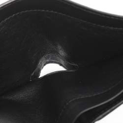 Pre Owned Bottega Veneta Black Leather Intrecciato Bifold Wallet