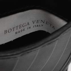 Pre Owned Bottega Veneta Black Leather Intrecciato Bifold Wallet