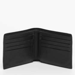 Pre Owned Bottega Veneta Black Leather Intrecciato Bifold Wallet