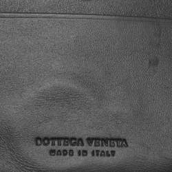 Pre Owned Bottega Veneta Black Leather Intrecciato Bifold Wallet