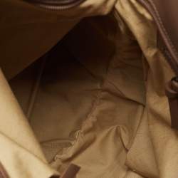 Pre Owned Bottega Veneta Dark Beige Leather Messenger Bag