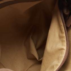 Pre Owned Bottega Veneta Dark Beige Leather Messenger Bag