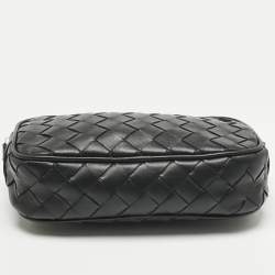 Pre Owned حقيبة كاميرا بوتيغا فينيتا جلد إنتريشياتو سوداء كروس بودي