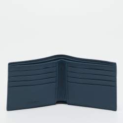 Pre Owned محفظة بوتيغا فينيتا ثنائية الطية جلد تمساح أزرق