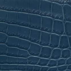 Pre Owned محفظة بوتيغا فينيتا ثنائية الطية جلد تمساح أزرق