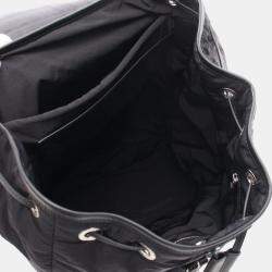Pre Owned Bottega Veneta Crossroads Backpack Nylon Leather Black