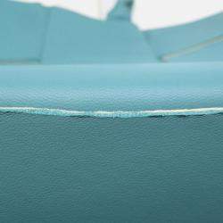 Pre Owned Bottega Veneta Alcotote Light Blue Leather Size Large