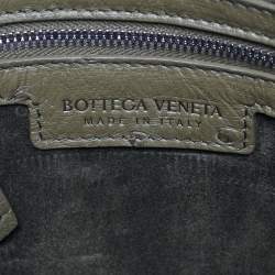 Pre Owned Bottega Veneta Neon Green Ostrich Leather and Suede Getaway Briefcase Bag