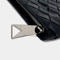 Pre Owned Bottega Veneta Black Leather mesh clutch