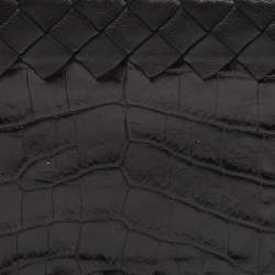 Pre Owned Bottega Veneta Black Intrecciato Leather Bifold Wallet