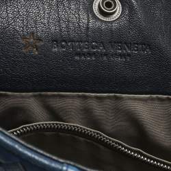 Pre Owned Bottega Veneta Tricolor Intrecciato Leather Messenger Bag