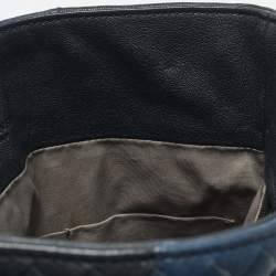 Pre Owned Bottega Veneta Tricolor Intrecciato Leather Messenger Bag