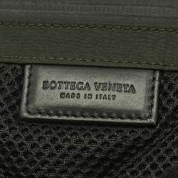 Pre Owned Bottega Veneta Dark Green Nylon Paper Touch Belt Bag