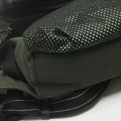 Pre Owned Bottega Veneta Dark Green Nylon Paper Touch Belt Bag