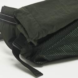 Pre Owned Bottega Veneta Dark Green Nylon Paper Touch Belt Bag