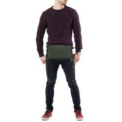 Pre Owned Bottega Veneta Dark Green Nylon Paper Touch Belt Bag