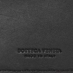 Pre Owned Bottega Veneta Grey Intrecciato Leather Bill Clip Wallet