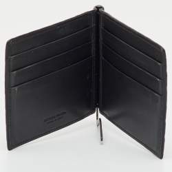 Pre Owned Bottega Veneta Grey Intrecciato Leather Bill Clip Wallet