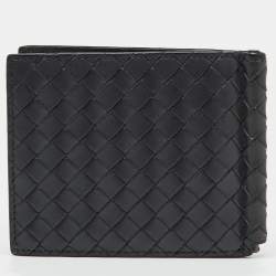 Pre Owned Bottega Veneta Grey Intrecciato Leather Bill Clip Wallet