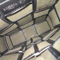 Pre Owned حافظة هاتف كاسيت جلد وقماش أخضر وأسود بوتيغا فينيتا