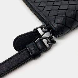 مملوكة مسبقًا حقيبة يد بوتيغا فينيتا جلد أسود شبكة