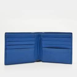 مملوكة مسبقًا Bottega Veneta Black/Blue Intrecciato Leather Bifold Wallet