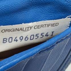 مملوكة مسبقًا Bottega Veneta Black/Blue Intrecciato Leather Bifold Wallet