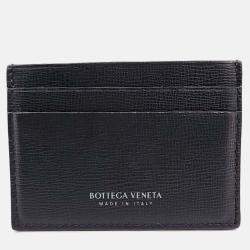 Pre Owned محفظة بطاقات بوتيغا فينيتا جلد أسود